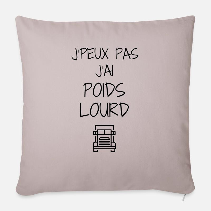 Routier / Chauffeur Poids-lourd / Camion / - Housse de coussin décorative 45 x 45 cm - taupe clair