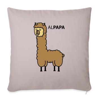 Alpaga comme papa - Housse de coussin décorative 45 x 45 cm - taupe clair - Devant