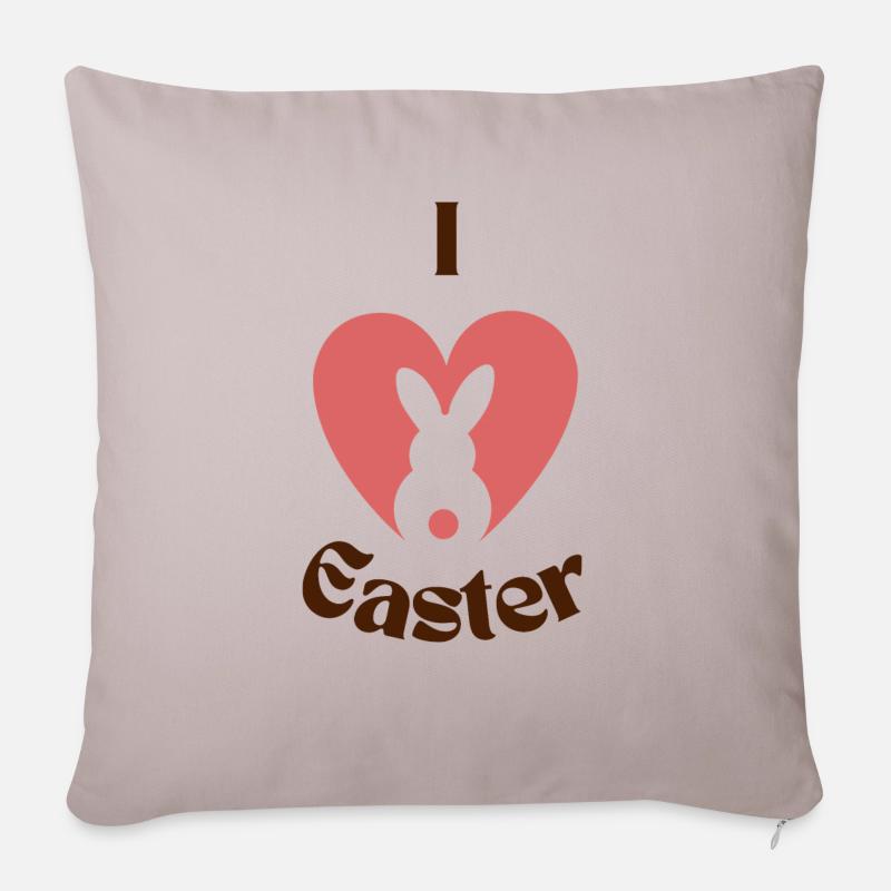 I Love Easter - Sofakissenbezug 45 x 45 cm - helles Taupe