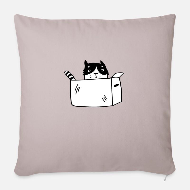 Katze - Sofakissenbezug 45 x 45 cm - helles Taupe