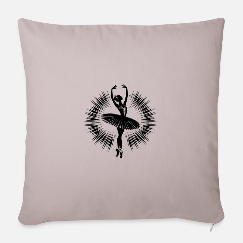 Ästhetische Tanzillustration einer Ballerina - Sofakissenbezug 45 x 45 cm - helles Taupe
