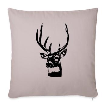 Hirsch Wald Geweih Jagd - Sofakissenbezug 45 x 45 cm - helles Taupe - Vorne