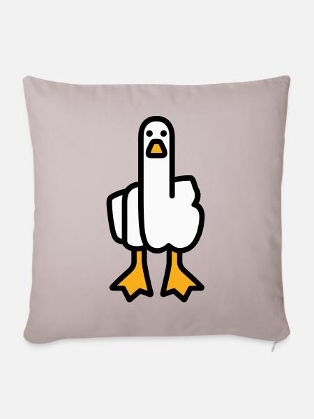 Statement Gans - Sofakissenbezug 45 x 45 cm - helles Taupe
