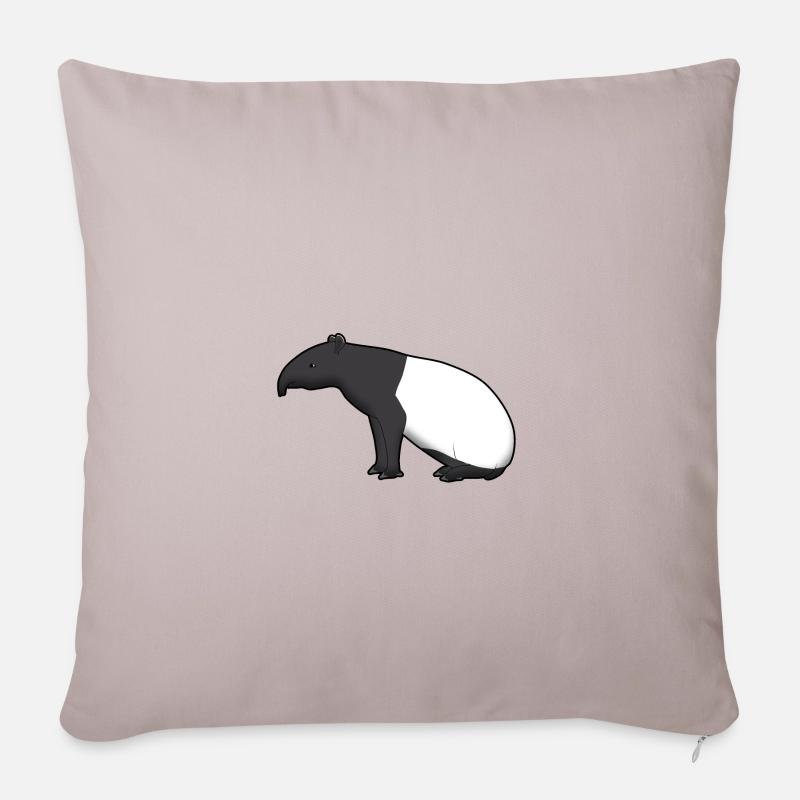Tapir sitzt - Sofakissenbezug 45 x 45 cm - helles Taupe