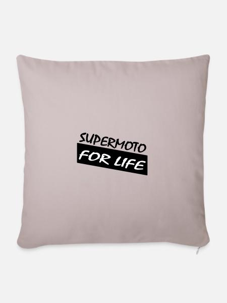 SUPERMOTO FOR LIFE - Sofakissenbezug 45 x 45 cm - helles Taupe