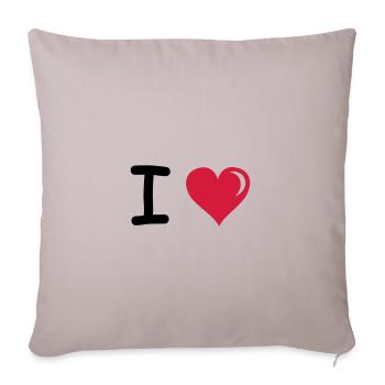 i love - Sofa pillowcase 17,3'' x 17,3'' (45 x 45 cm) - light taupe - Front