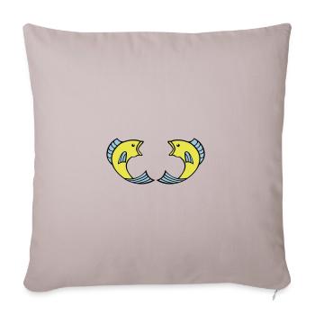 Poissons - Housse de coussin décorative 45 x 45 cm - taupe clair - Devant