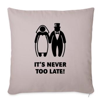 It's Never Too Late! (Mature Couple / Wedding) - Sofa pillowcase 17,3'' x 17,3'' (45 x 45 cm) - light taupe - Front