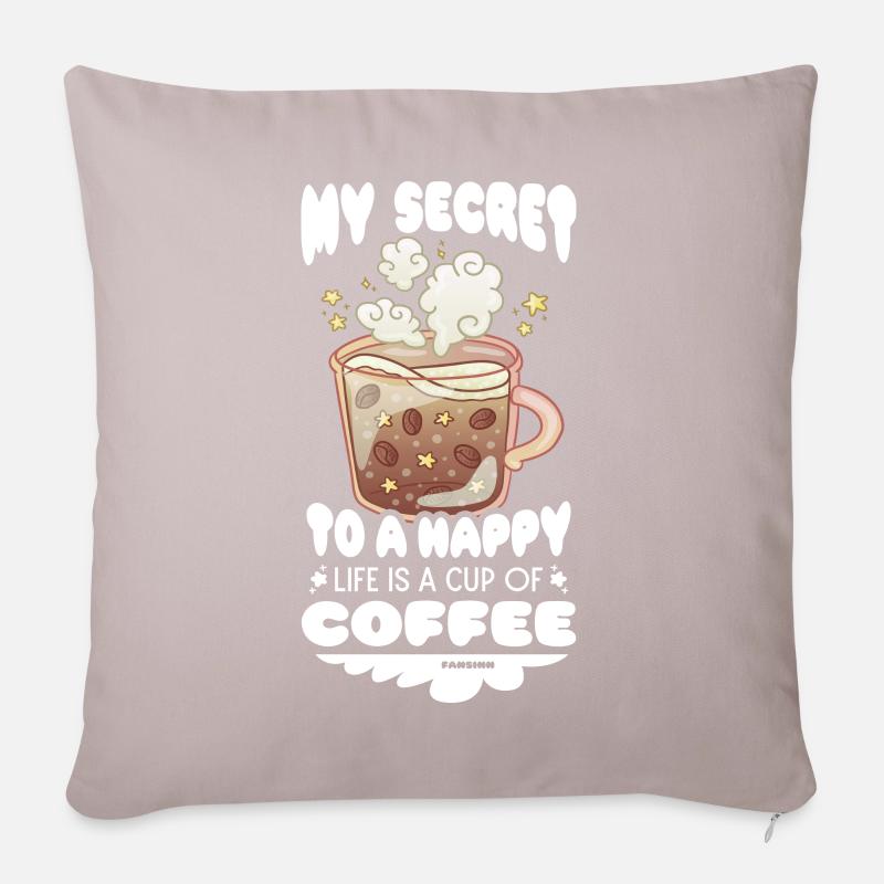 Kaffee - Sofakissenbezug 45 x 45 cm - helles Taupe