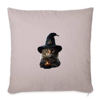 Witch Cat Halloween - Sofa pillowcase 17,3'' x 17,3'' (45 x 45 cm) - light taupe - Front