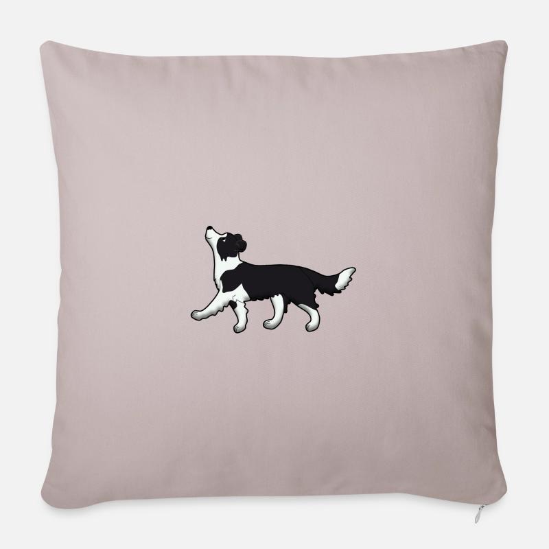 Obedience Border Collie - Sofakissenbezug 45 x 45 cm - helles Taupe
