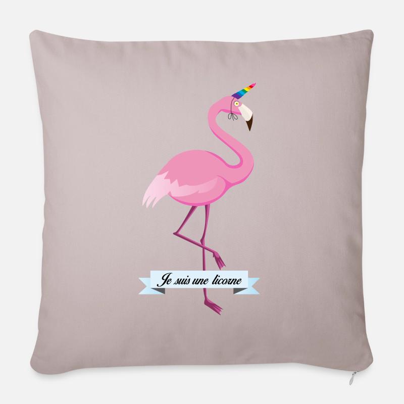 je suis une licorne - Housse de coussin décorative 45 x 45 cm - taupe clair