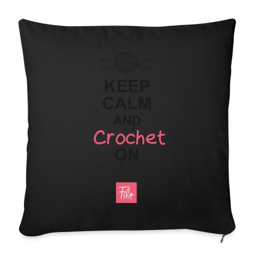 Keep calm and Crochet on - Copricuscino per divano, 45 x 45 cm