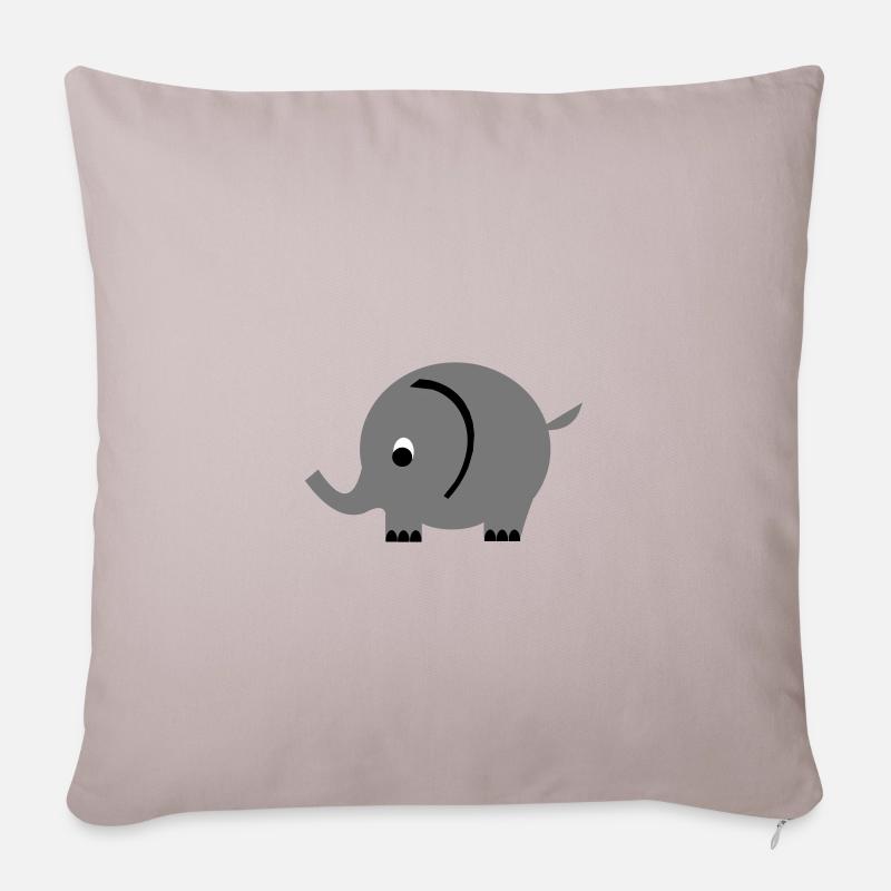 Elefant - Sofakissenbezug 45 x 45 cm - helles Taupe