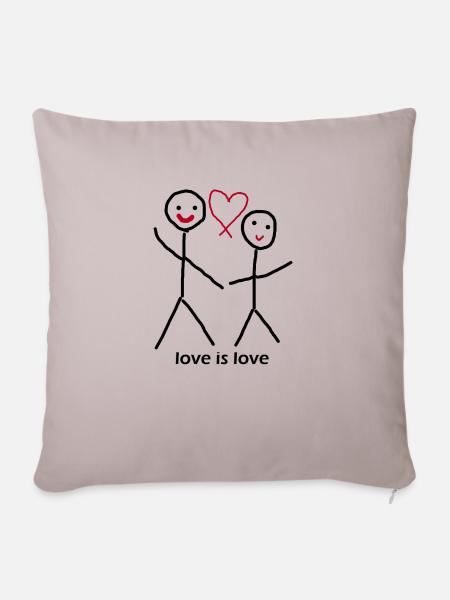 loveislove - Sofakissenbezug 45 x 45 cm - helles Taupe