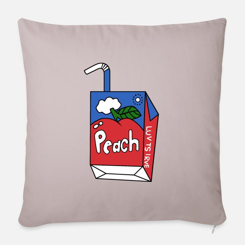 Pfirsich-Grafik Pfirsichfarben - Sofakissenbezug 45 x 45 cm - helles Taupe