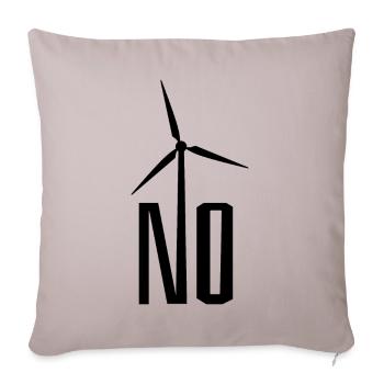 NO! Wind turbine no thanks - danger for birds - Sofa pillowcase 17,3'' x 17,3'' (45 x 45 cm) - light taupe - Front