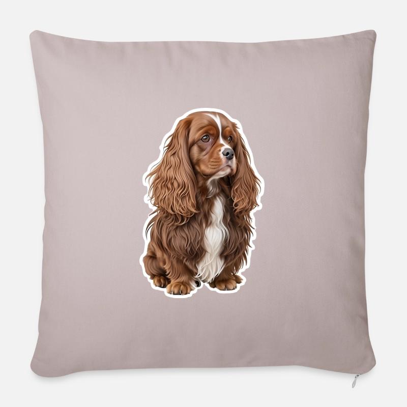 Épagneul de Kingston - Housse de coussin décorative 45 x 45 cm - taupe clair