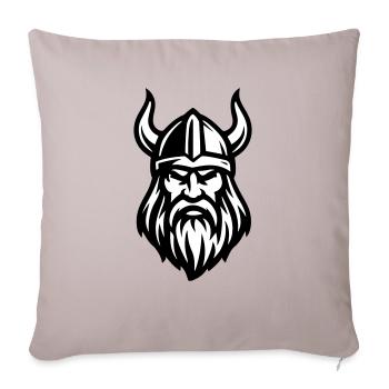Wikinger Kopf - Sofakissenbezug 45 x 45 cm - helles Taupe - Vorne
