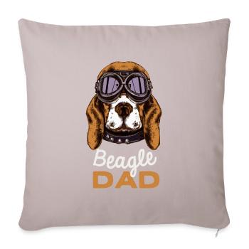 Beagle Dad Vintage Pilot Hund Papa Geschenk Retro - Sofakissenbezug 45 x 45 cm - helles Taupe - Vorne