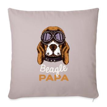Beagle Papa Vintage Pilot Hund Papa Geschenk Welpe - Sofakissenbezug 45 x 45 cm - helles Taupe - Vorne