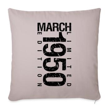 Birthday March 1950 March born in March - Sofa pillowcase 17,3'' x 17,3'' (45 x 45 cm) - light taupe - Front