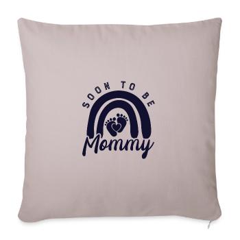 Femme enceinte, enfin je vais être maman - Housse de coussin décorative 45 x 45 cm - taupe clair - Devant