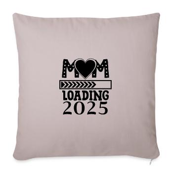 Maman 2025 chargement, future maman 2025 coeur - Housse de coussin décorative 45 x 45 cm - taupe clair - Devant