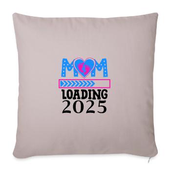 Maman 2025 chargement, future maman 2025 coeur - Housse de coussin décorative 45 x 45 cm - taupe clair - Devant