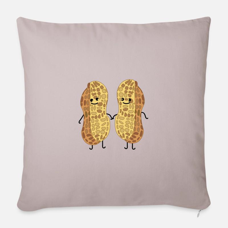 Two peanuts - Sofa pillowcase 17,3'' x 17,3'' (45 x 45 cm) - light taupe