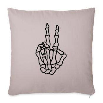Skeleton Hand Peace - Sofa pillowcase 17,3'' x 17,3'' (45 x 45 cm) - light taupe - Front