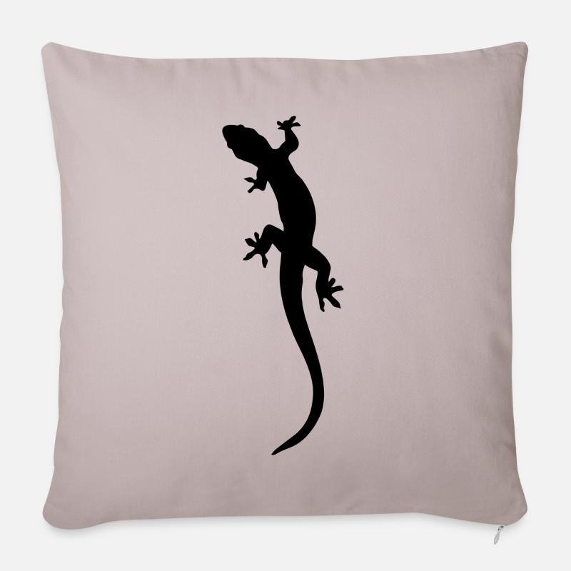 Eidechse - Sofakissenbezug 45 x 45 cm - helles Taupe