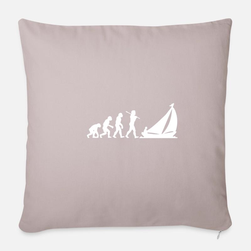 Evolution Sailing - Segeln - Shirt - Sofakissenbezug 45 x 45 cm - helles Taupe