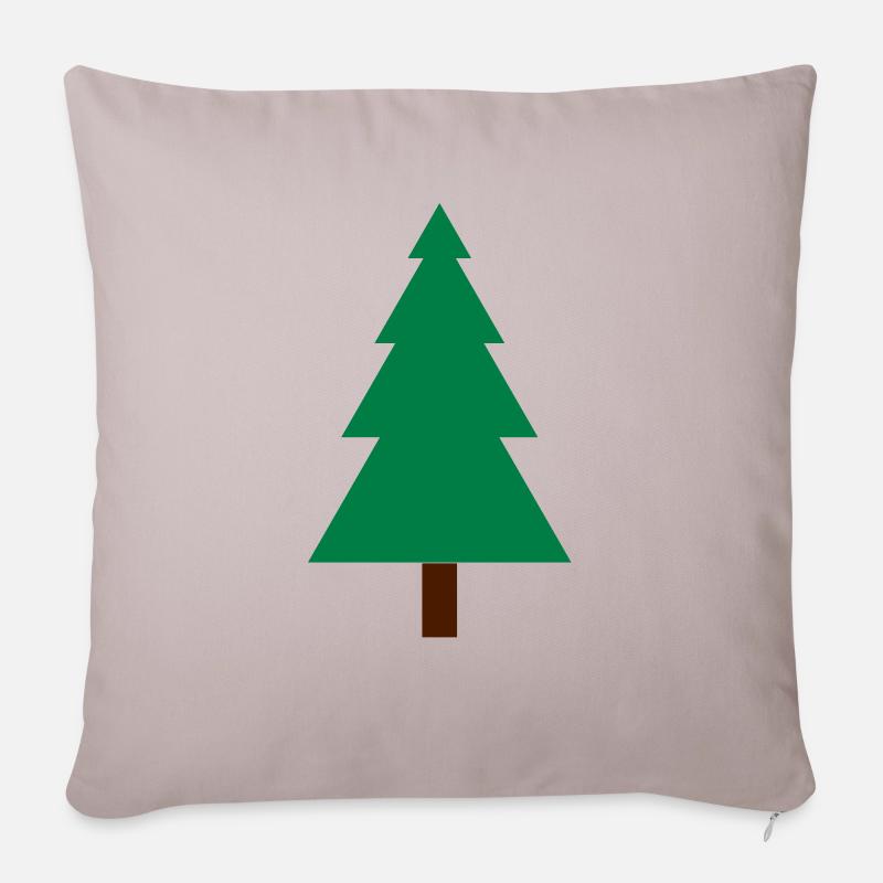 Tannenbaum - Sofakissenbezug 45 x 45 cm - helles Taupe