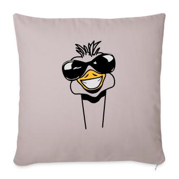 Lunettes de soleil cool drôle drôle autruche EMU - Housse de coussin décorative 45 x 45 cm - taupe clair - Devant