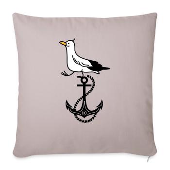 Anchor and seagull - Sofa pillowcase 17,3'' x 17,3'' (45 x 45 cm) - light taupe - Front
