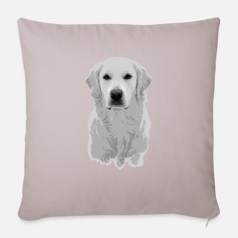Golden Retriever - Sofakissenbezug 45 x 45 cm - helles Taupe