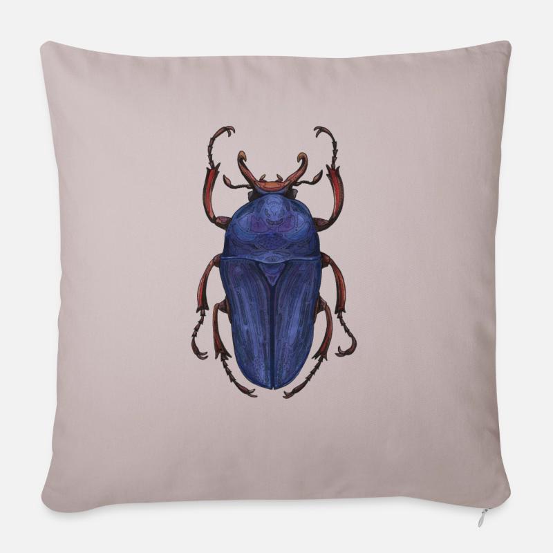 Big Beetle Stag - cerf géant - Housse de coussin décorative 45 x 45 cm - taupe clair