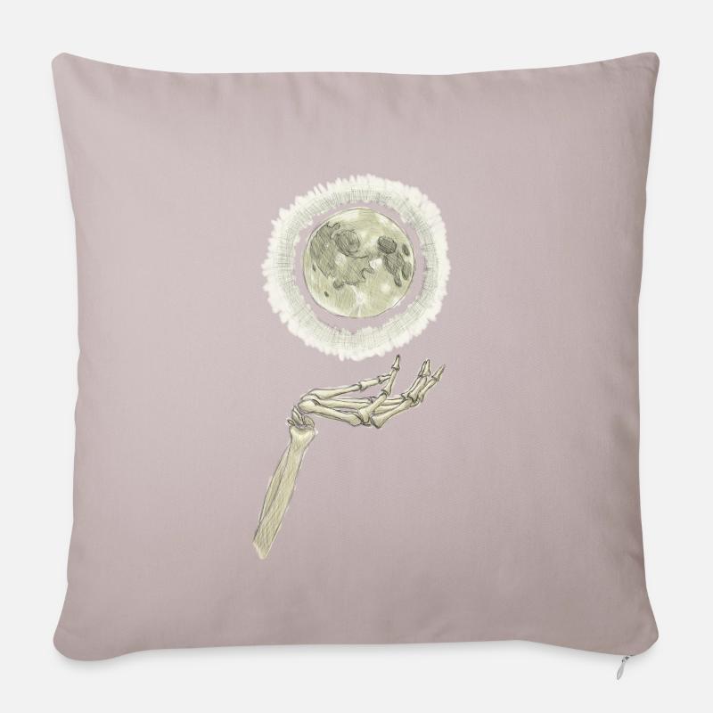 Bonehand with Moon - Sofa pillowcase 17,3'' x 17,3'' (45 x 45 cm) - light taupe