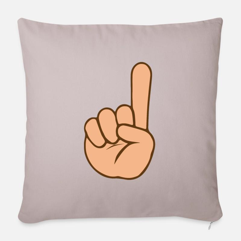 Hand Finger Up 2 | Colored - Sofakissenbezug 45 x 45 cm - helles Taupe