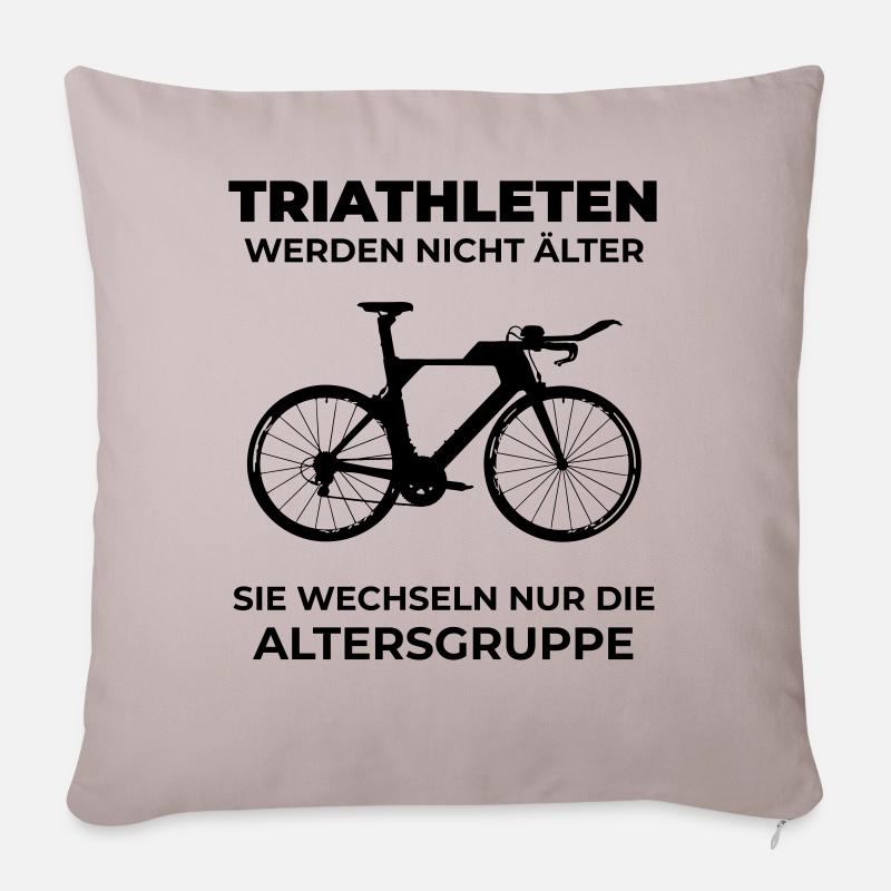 Triathleten - Sofakissenbezug 45 x 45 cm - helles Taupe