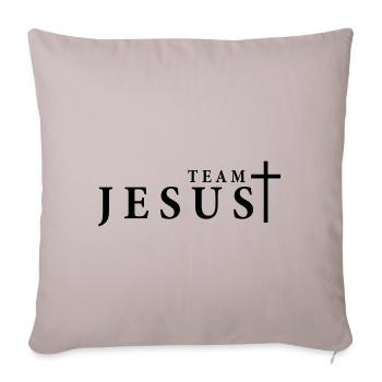 jesus team cross - Sofa pillowcase 17,3'' x 17,3'' (45 x 45 cm) - light taupe - Front