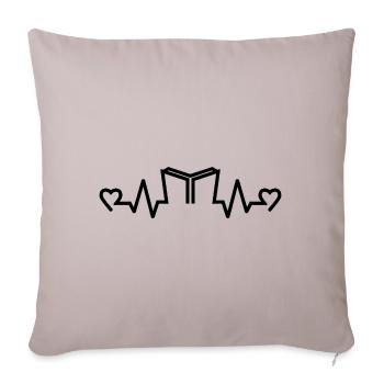 rythme cardiaque livre lectrice, lecteur, livres - Housse de coussin décorative 45 x 45 cm - taupe clair - Devant