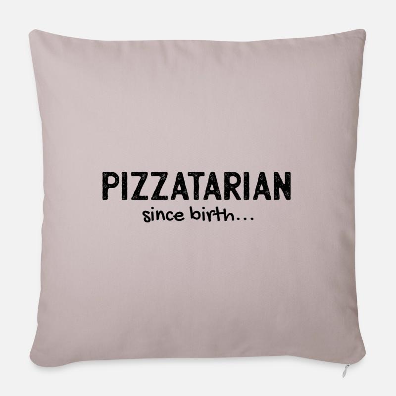 Pizza-Diät - Sofakissenbezug 45 x 45 cm - helles Taupe