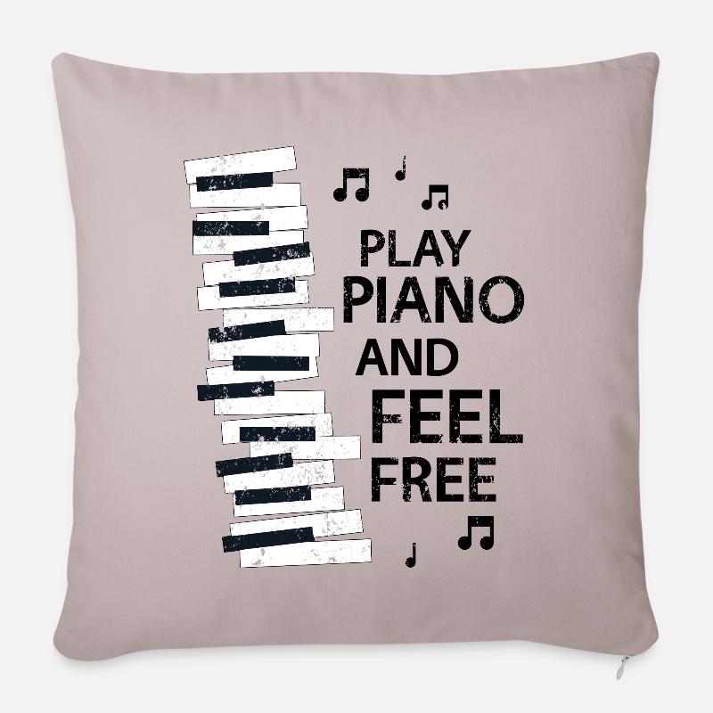 piano - Housse de coussin décorative 45 x 45 cm - taupe clair