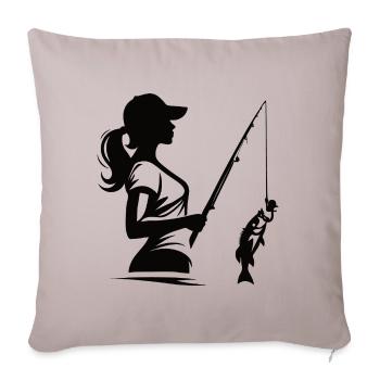 Cool Angler Silhouette Design f - Sofa pillowcase 17,3'' x 17,3'' (45 x 45 cm) - light taupe - Front