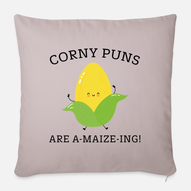 Jeux de mots corny sont A-Maize-Ing - Housse de coussin décorative 45 x 45 cm - taupe clair