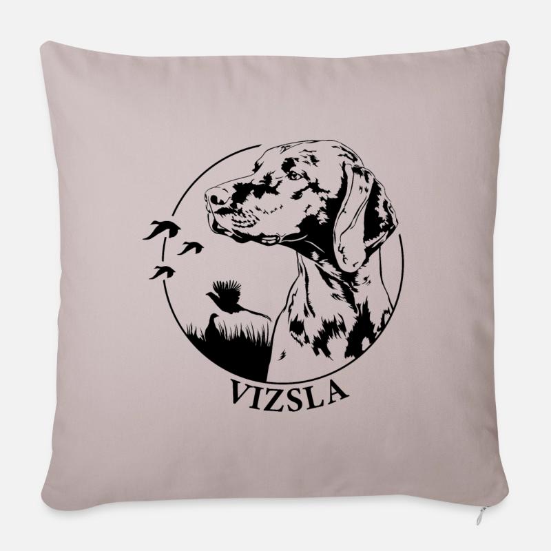 VIZSLA Jagdhund Jagdhunde Jäger Wilsigns - Sofakissenbezug 45 x 45 cm - helles Taupe