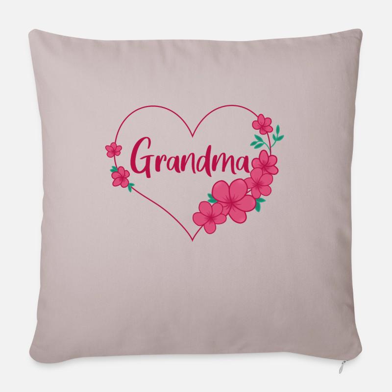 Grandma Oma Großmutter Geschenk - Sofakissenbezug 45 x 45 cm - helles Taupe