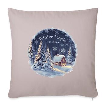 Winter Magic is in the Air – Winter Landscape - Sofa pillowcase 17,3'' x 17,3'' (45 x 45 cm) - light taupe - Front